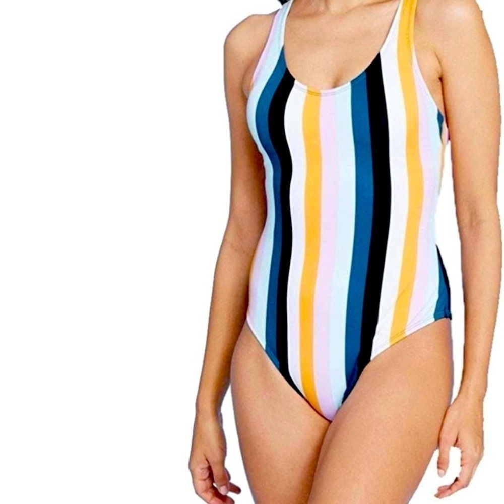 Kona Sol Striped One Piece Bathing Suit Women’s XL